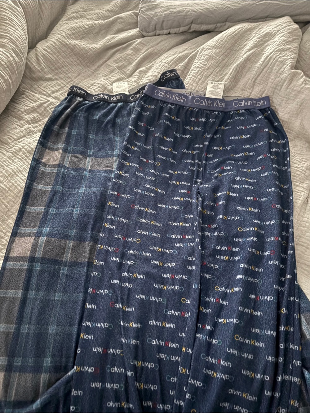 Calvin Klein Navy Plaid & Logo Lounge Pants Duo
